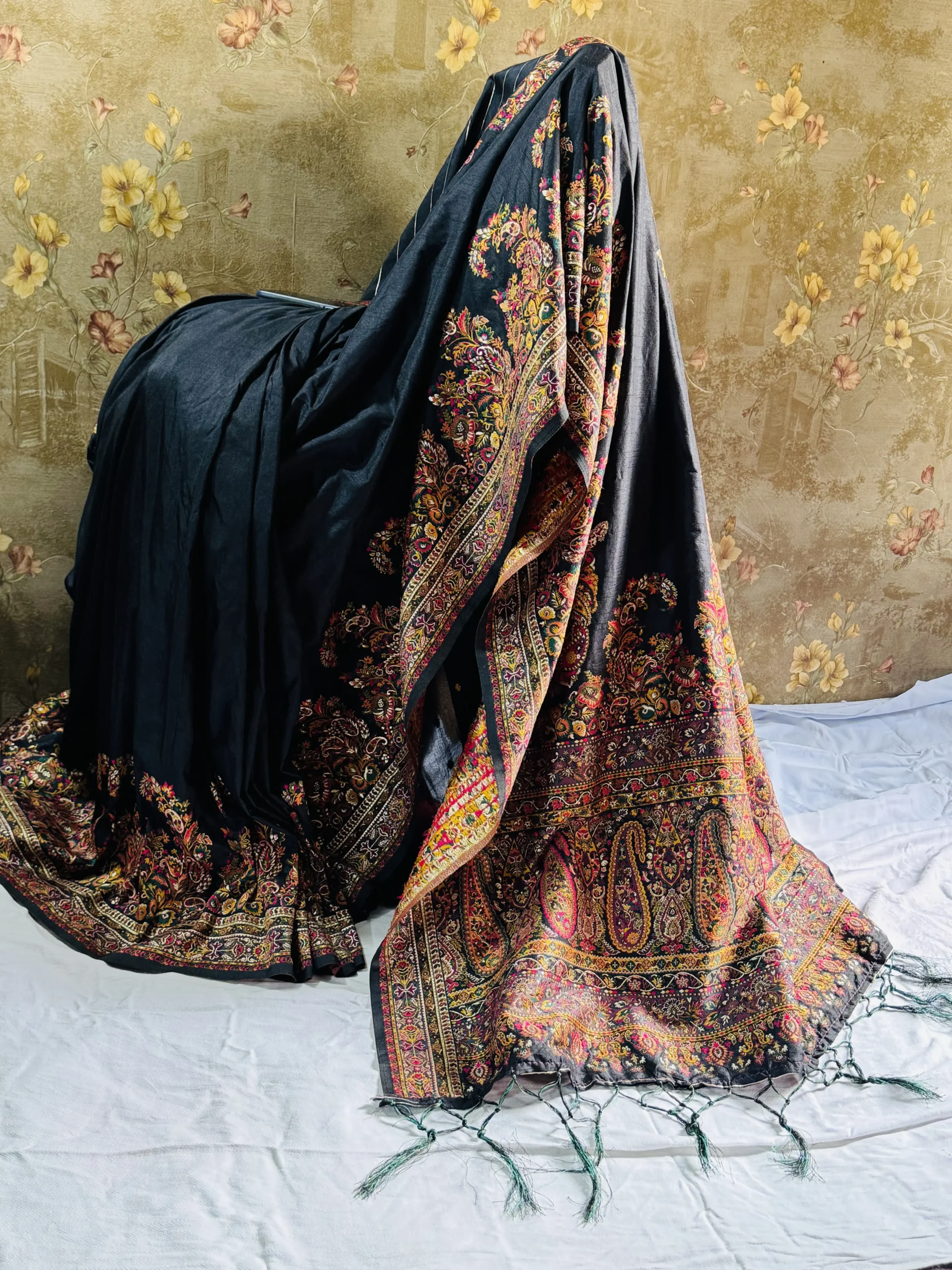Midnight Kashmiri Motif Saree