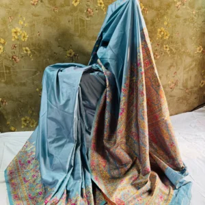 Sky Blue Kashmiri Heritage Saree