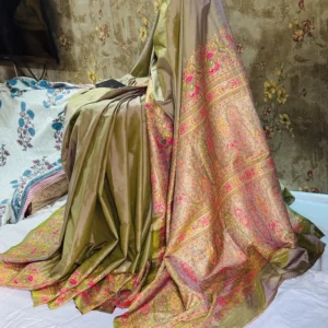 Olive Gold Kashmiri Luxe Saree
