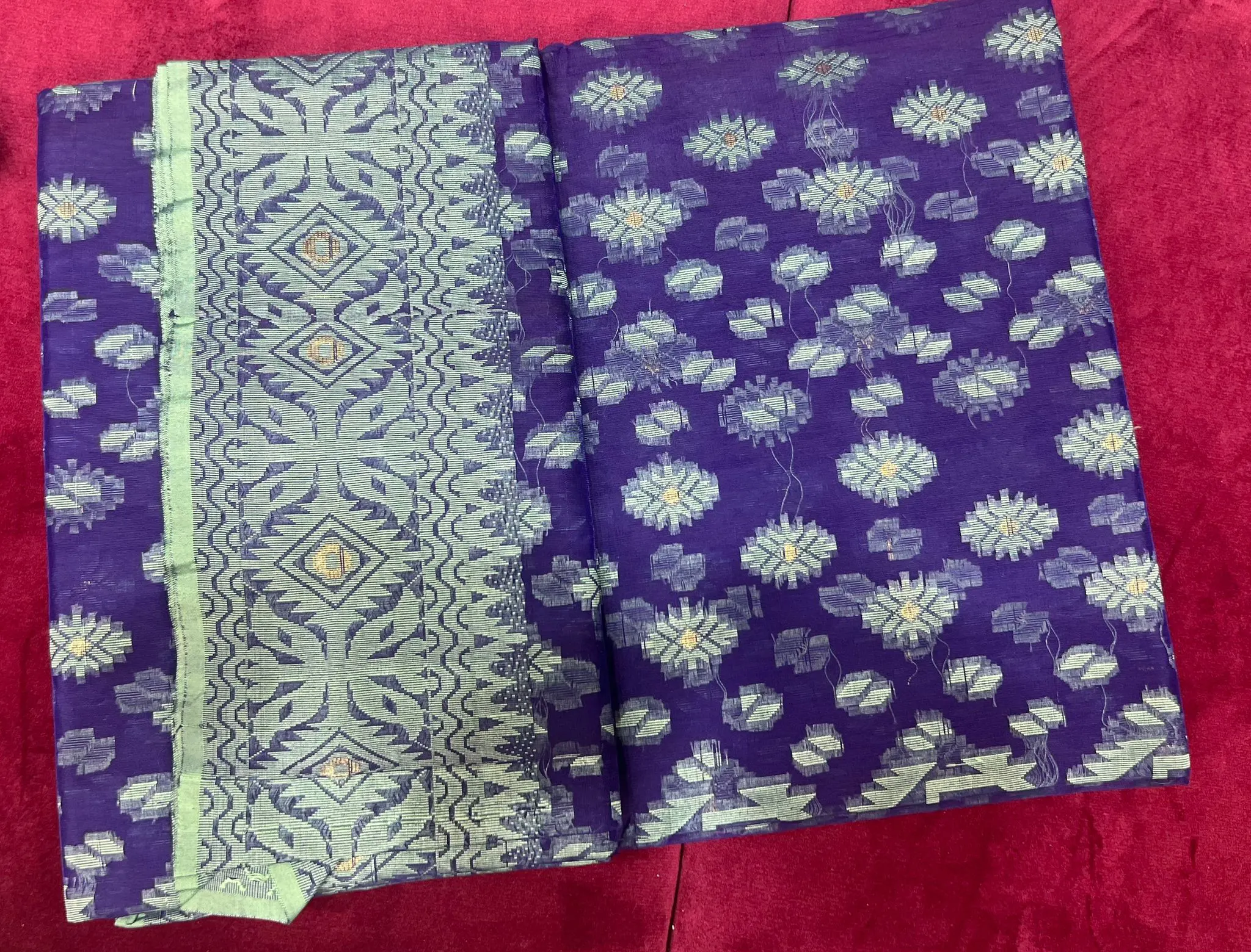 Royal Purple Woven Motif Saree