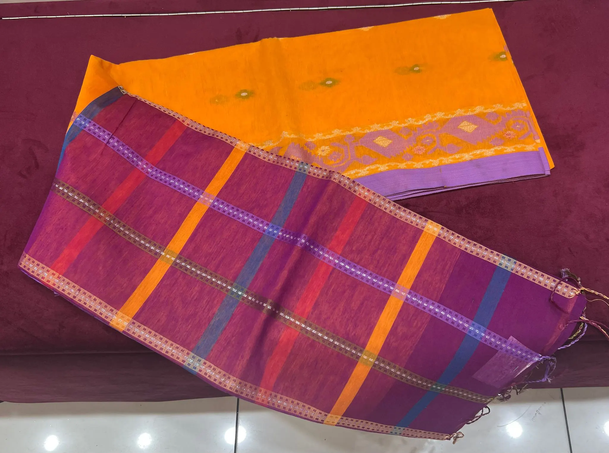 Royal Contrast Stripe Saree
