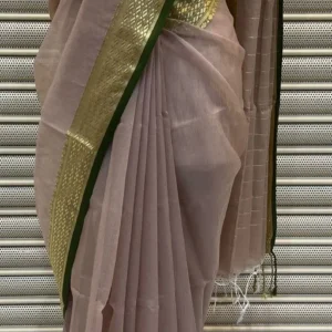 Taupe Gold Premium Cotton Saree