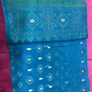 Deep Teal Heritage Weave Saree