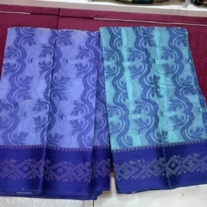 Dual Tone Blue Jacquard Saree