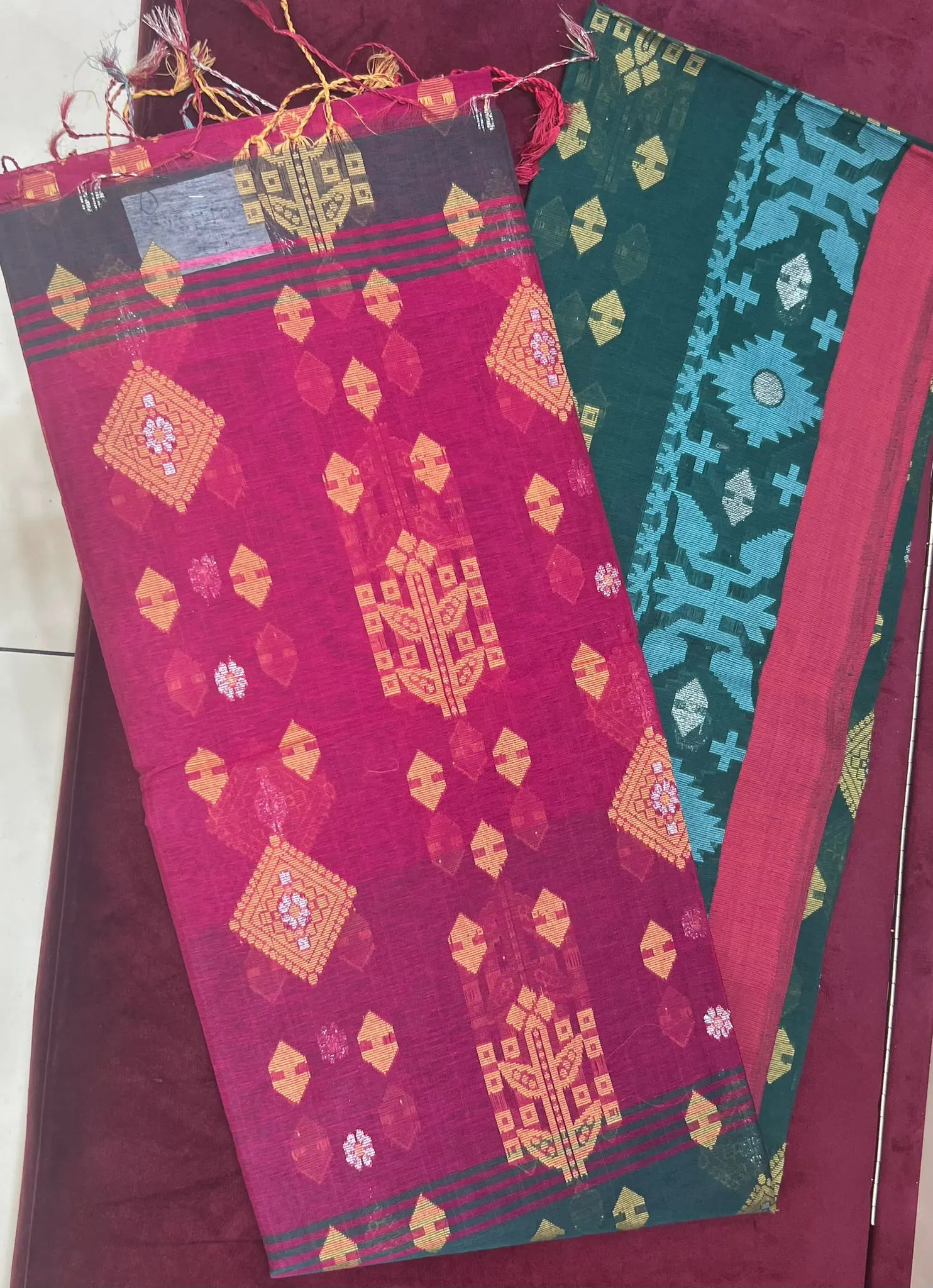 Dual Tone Jamdani Contrast Saree