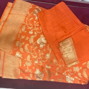 Burnt Orange Regal Zari Saree