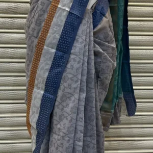 Slate Grey Multitone Jacquard Saree