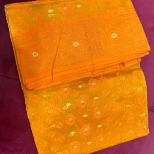 Sunset Orange Jamdani Saree