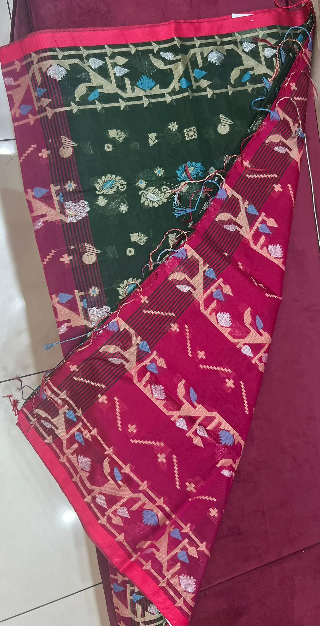 Tribal Weave Contrast Saree