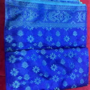 Royal Blue Floral Jamdani Saree
