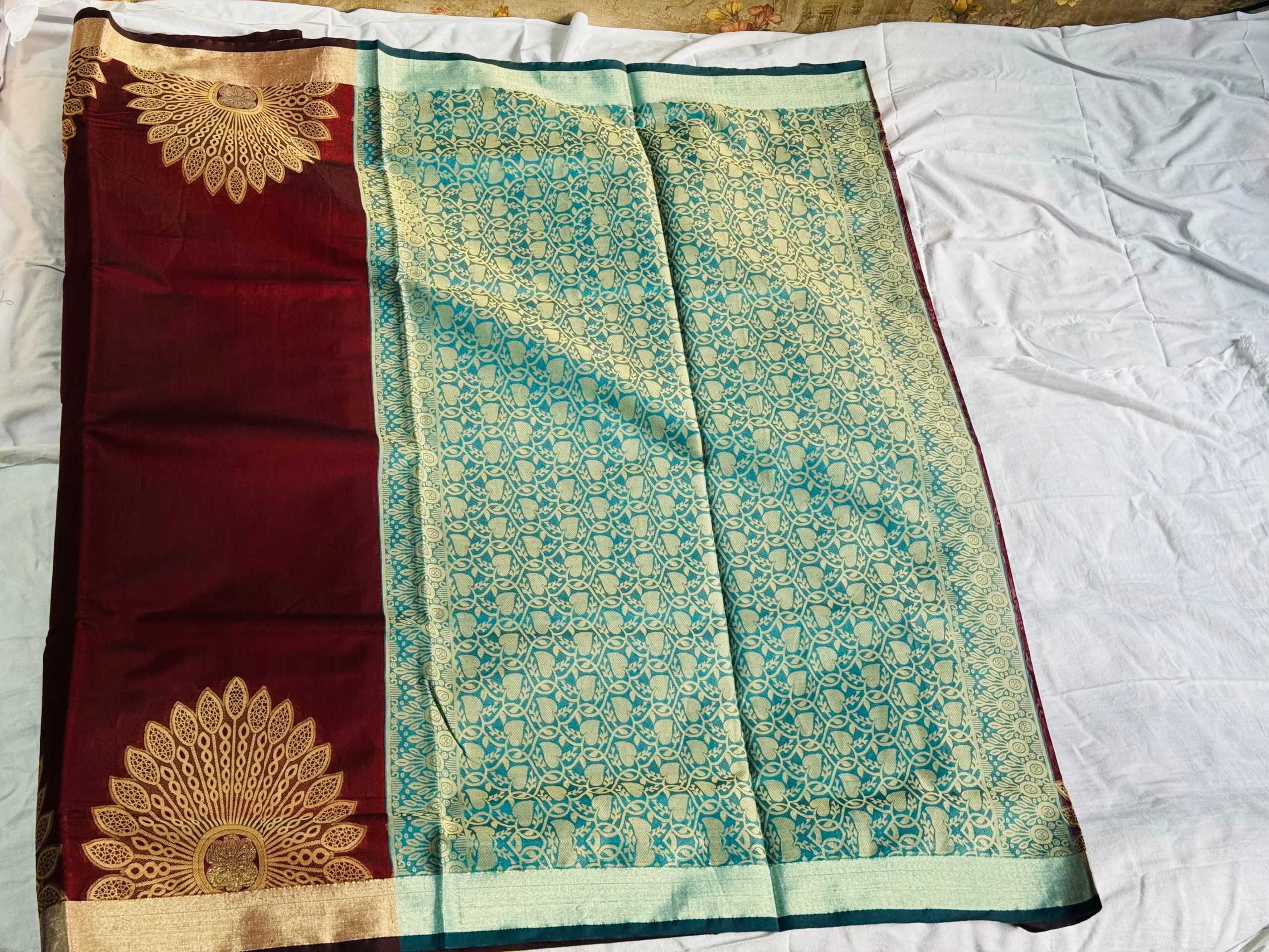 Royal Zari Panel Contrast Saree