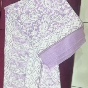 Lavender Lace Paisley Saree