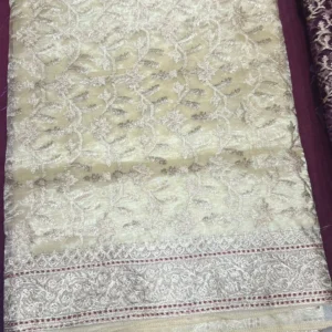 Ivory Gold Zari Elegance Saree