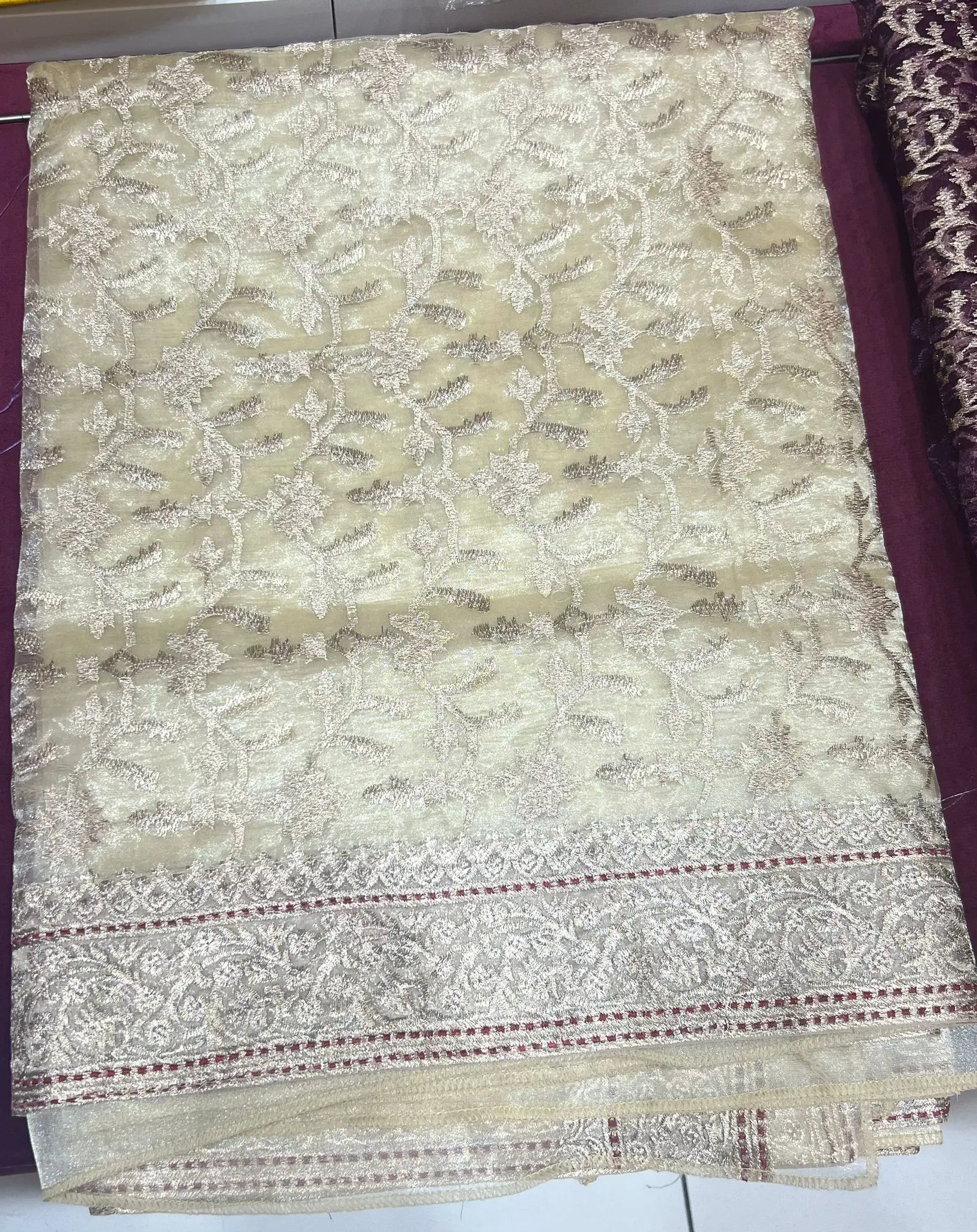 Ivory Gold Zari Elegance Saree