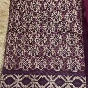 Deep Wine Zari Pattern Saree
