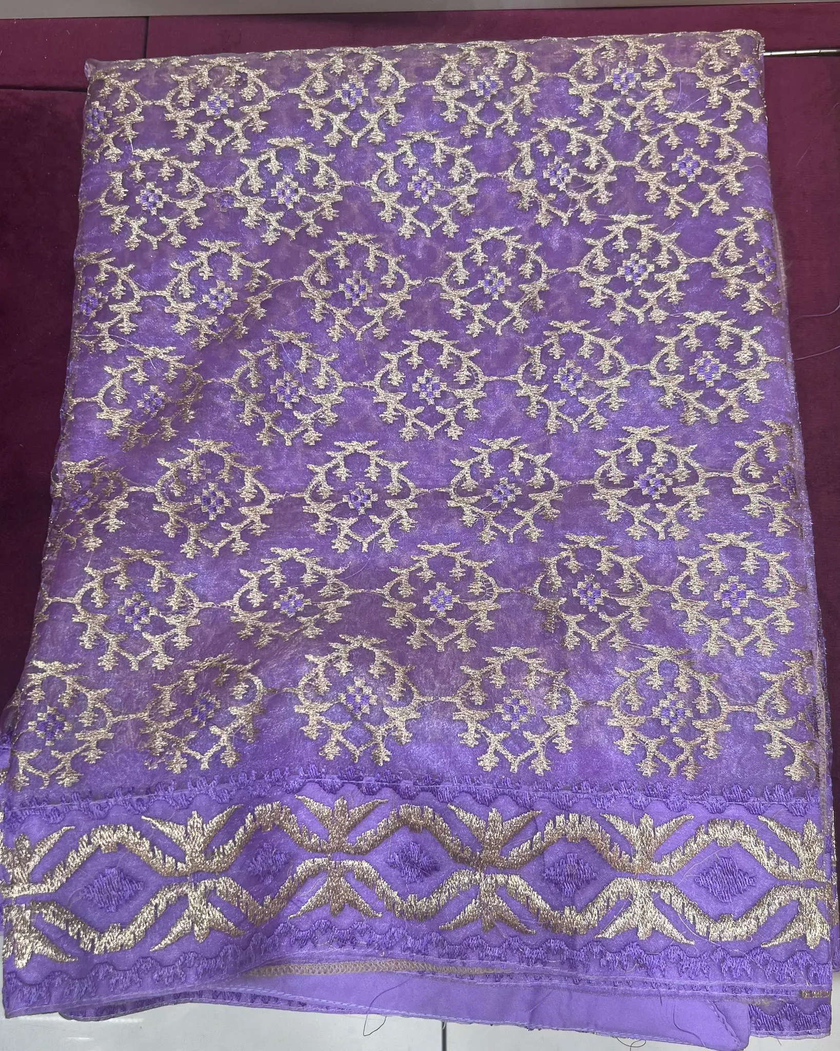 Royal Lavender Zari Pattern Saree