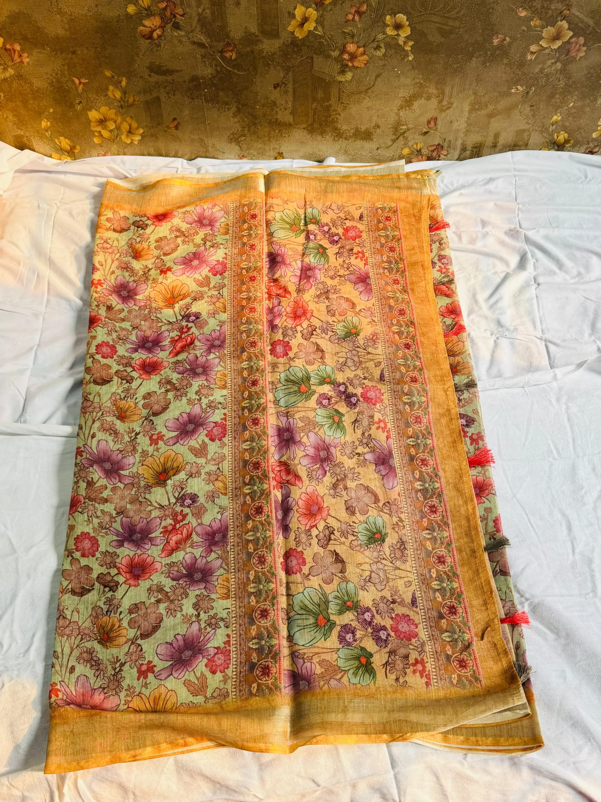 Pastel Garden Floral Saree