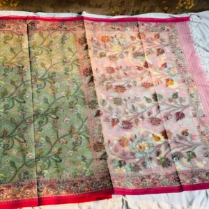 Dual Tone Garden Print Saree