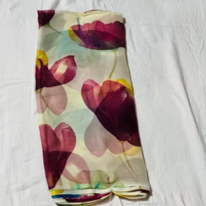Soft Pastel Floral Print Saree