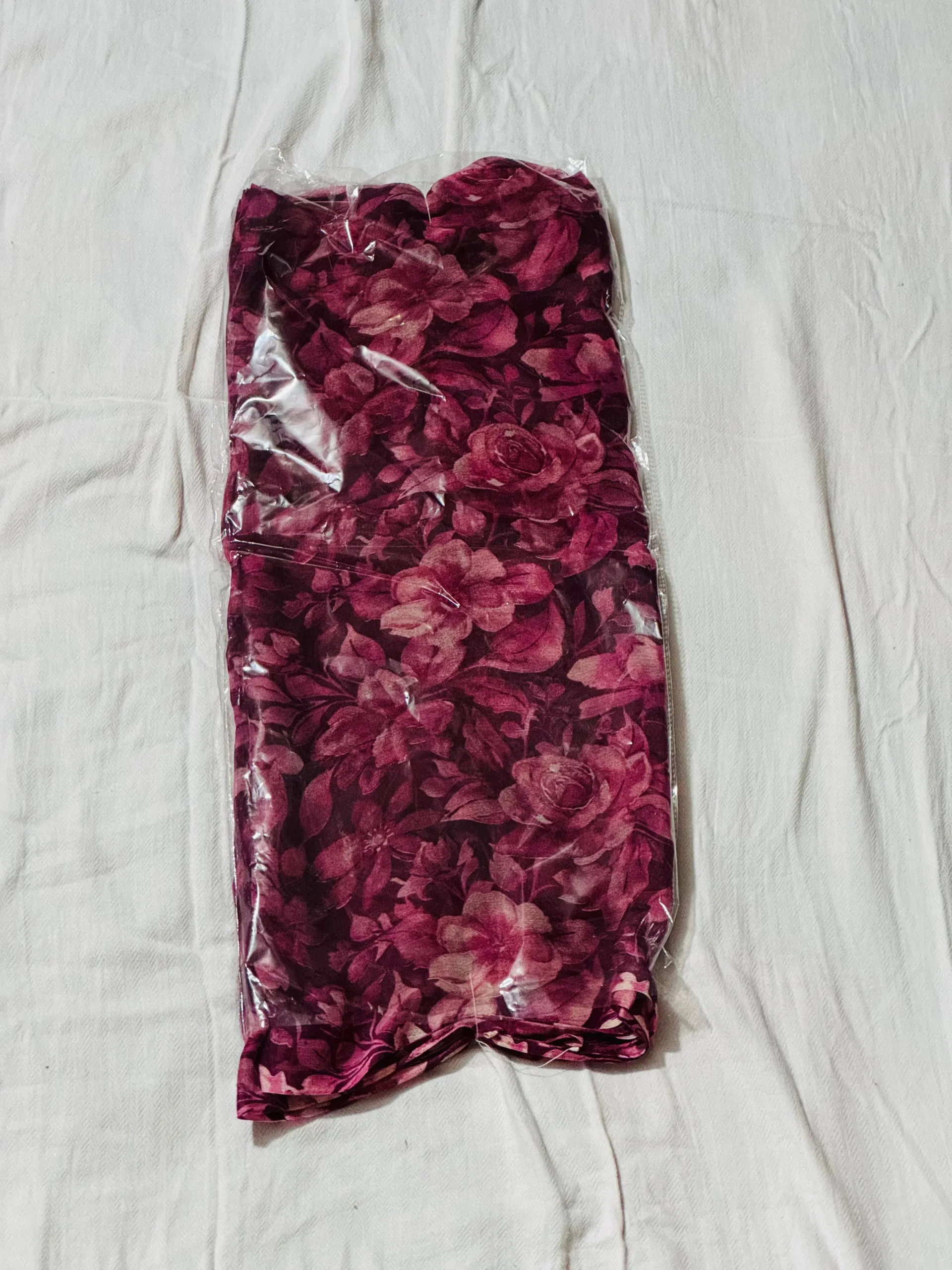 Deep Wine Floral Print Saree