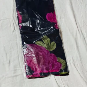 Midnight Black Rose Print Saree