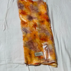 Sunset Orange Floral Print Saree