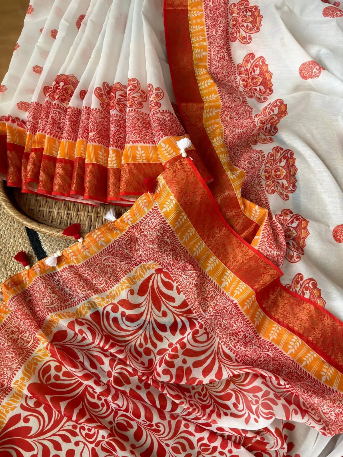 Heritage Red Temple Border Saree